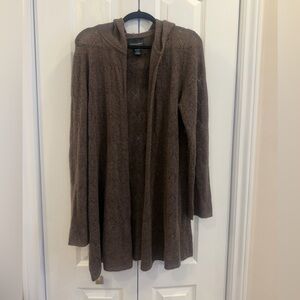 Cynthia Rowley 100% Cashmere Hooded Open Front Cardigan XL